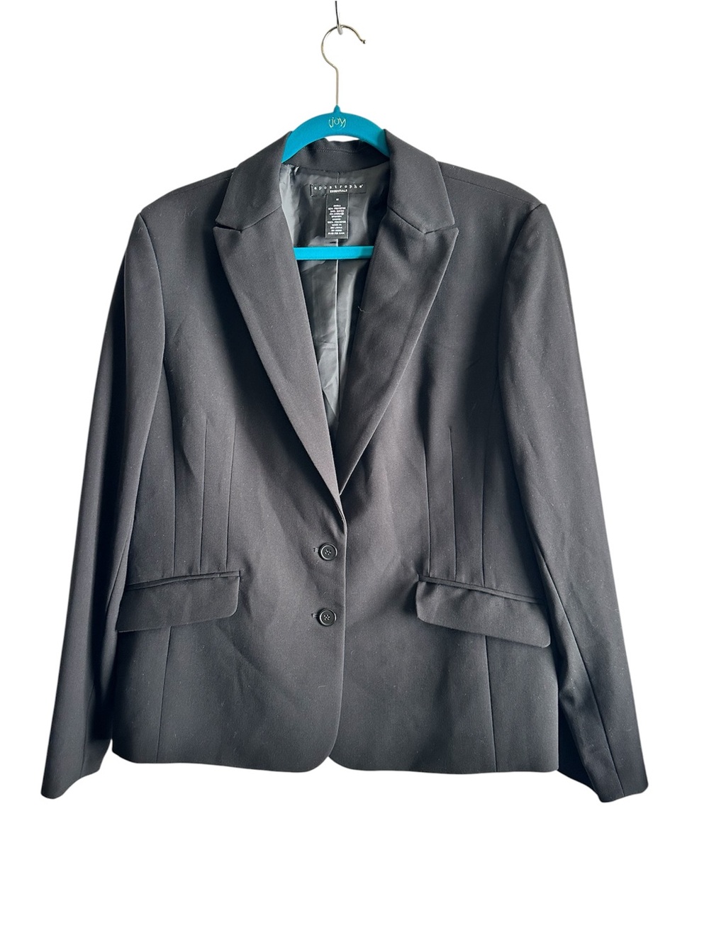 Apostrophe Essentials Black Two-Button Tailored Blazer Size 18